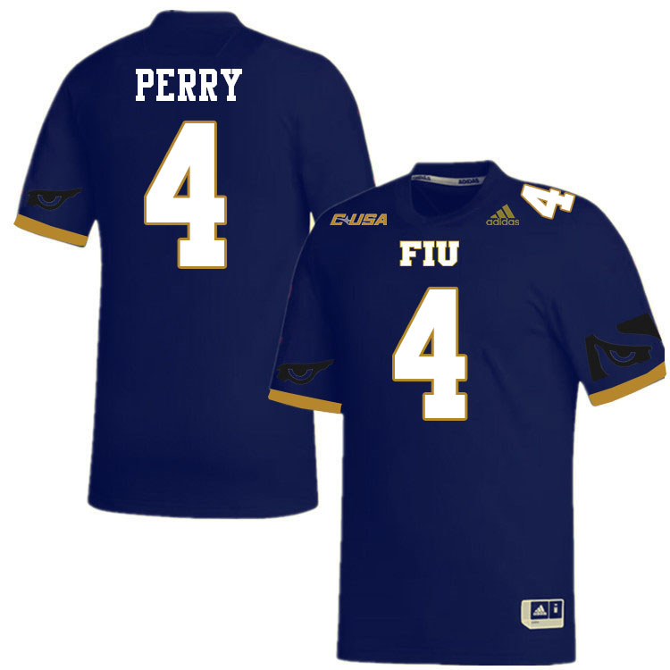 #4 Alex Perry FIU Jersey, Florida International University Panthers Football Jersey-Navy